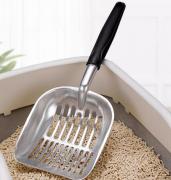 Rezuker Metal Cat Litter Scoop - Non-Stick Cat Litter Box Poop Scooper, Stainless Steel Kitty Scoop with Non-Slip Long Handle